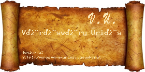 Vörösváry Uriás névjegykártya